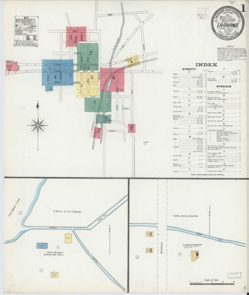 La Grange Georgia 1906 - Fire Insurance Index - Old Map Reprint