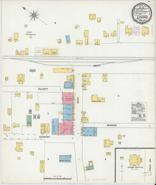 Lithonia Georgia 1901 - Fire Insurance Index - Old Map Reprint