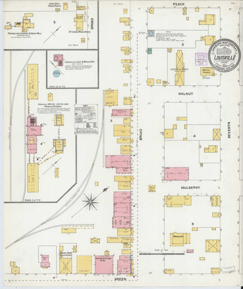 Louisville Georgia 1904 - Fire Insurance Index - Old Map Reprint