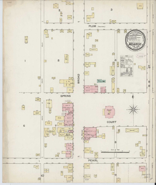 Monroe Georgia 1888 - Fire Insurance Index - Old Map Reprint