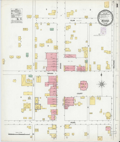 Monroe Georgia 1901 - Fire Insurance Index - Old Map Reprint