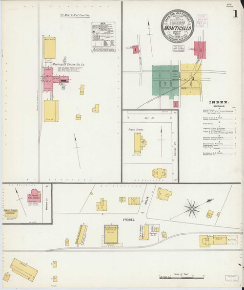 Monticello Georgia 1903 - Fire Insurance Index - Old Map Reprint