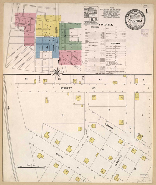 Pelham Georgia 1906 - Fire Insurance Index - Old Map Reprint