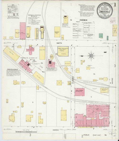 Sandersville Georgia 1908 - Fire Insurance Index - Old Map Reprint