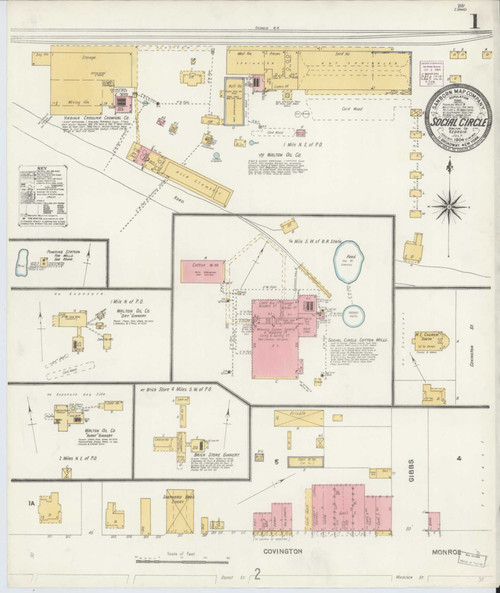Social Circle Georgia 1904 - Fire Insurance Index - Old Map Reprint