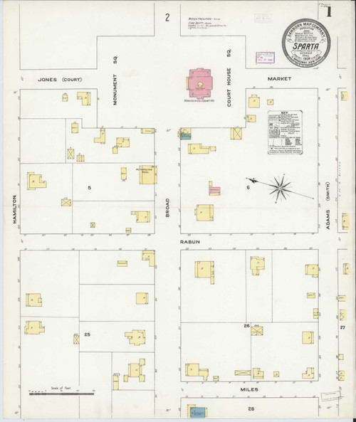 Sparta Georgia 1909 - Fire Insurance Index - Old Map Reprint