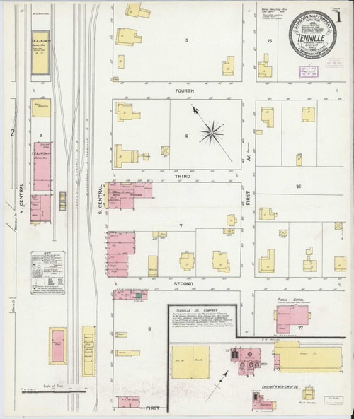 Tennille Georgia 1909 - Fire Insurance Index - Old Map Reprint