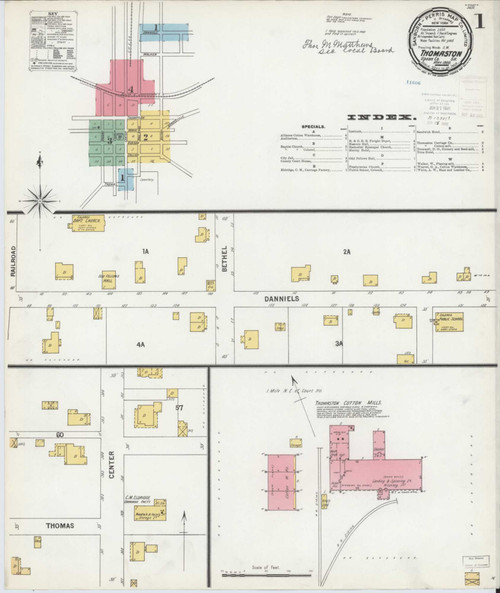 Thomaston Georgia 1900 - Fire Insurance Index - Old Map Reprint
