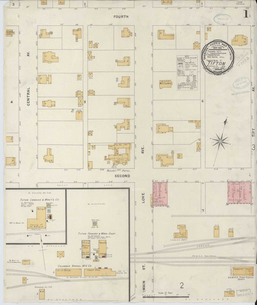 Tifton Georgia 1898 - Fire Insurance Index - Old Map Reprint