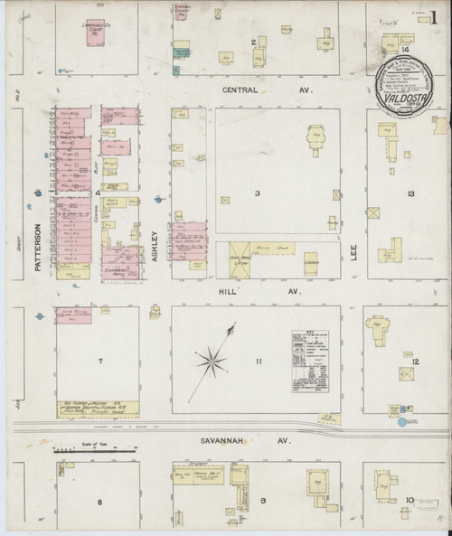 Valdosta Georgia 1889 - Fire Insurance Index - Old Map Reprint