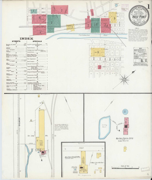 West Point Georgia 1906 - Fire Insurance Index - Old Map Reprint