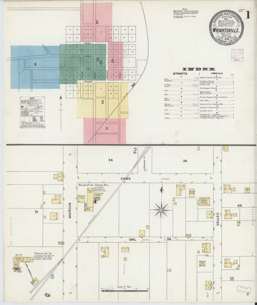 Wrightsville Georgia 1906 - Fire Insurance Index - Old Map Reprint