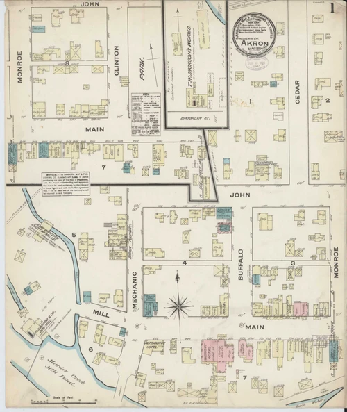 Akron New York 1884 - Fire Insurance Index - Old Map Reprint