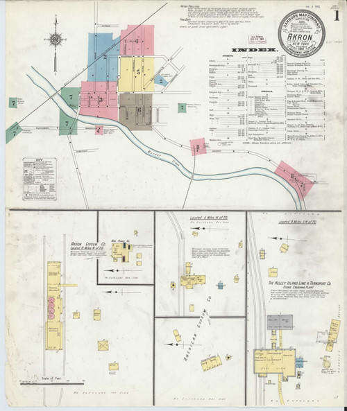 Akron New York 1910 - Fire Insurance Index - Old Map Reprint