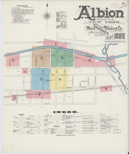 Albion New York 1889 - Fire Insurance Index - Old Map Reprint