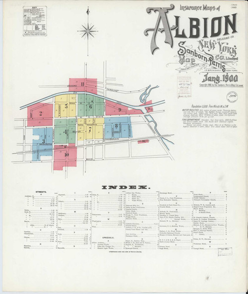 Albion New York 1900 - Fire Insurance Index - Old Map Reprint