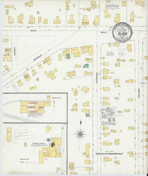 Alden New York 1904 - Fire Insurance Index - Old Map Reprint