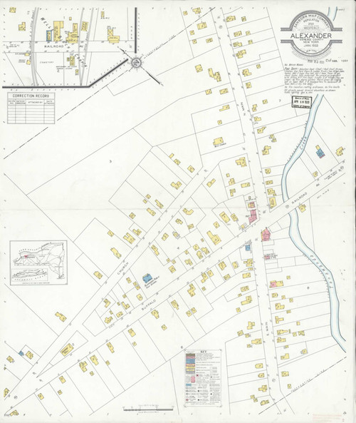 Alexander New York 1933 - Fire Insurance Index - Old Map Reprint