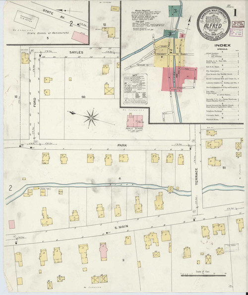 Alfred New York 1909 - Fire Insurance Index - Old Map Reprint