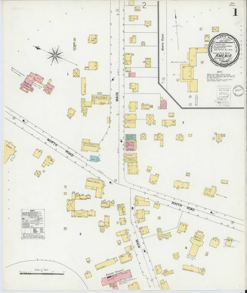 Amenia New York 1900 - Fire Insurance Index - Old Map Reprint