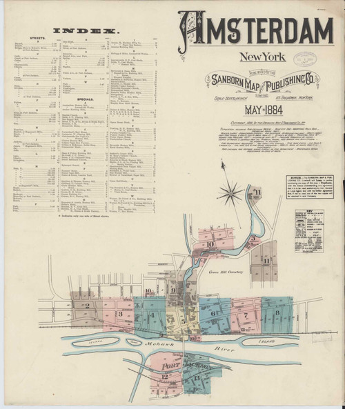Amsterdam New York 1884 - Fire Insurance Index - Old Map Reprint