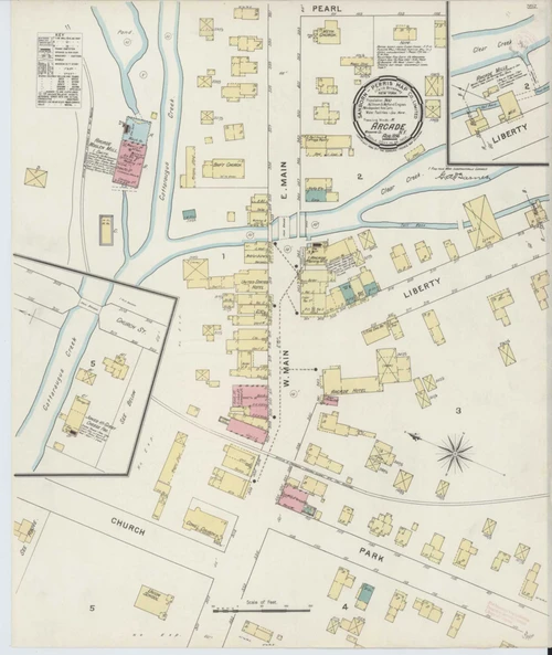 Arcade New York 1894 - Fire Insurance Index - Old Map Reprint