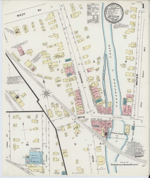 Attica New York 1892 - Fire Insurance Index - Old Map Reprint