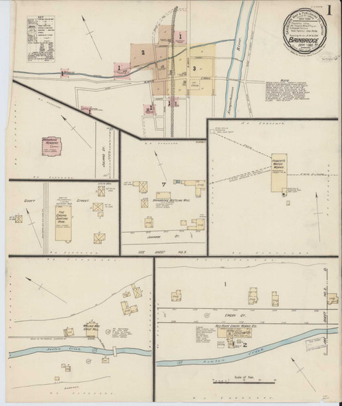 Bainbridge New York 1885 - Fire Insurance Index - Old Map Reprint