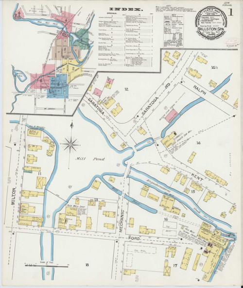 Ballston Spa New York 1892 - Fire Insurance Index - Old Map Reprint