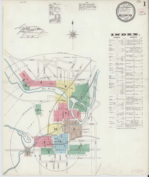 Ballston Spa New York 1897 - Fire Insurance Index - Old Map Reprint