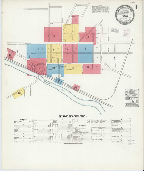 Bath New York 1904 - Fire Insurance Index - Old Map Reprint