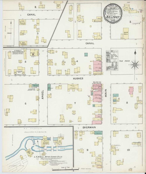 Belfast New York 1891 - Fire Insurance Index - Old Map Reprint