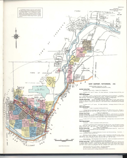 Binghamton New York 1952 V2 - Fire Insurance Index - Old Map Reprint