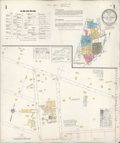 Blue Point New York 1941 - Fire Insurance Index - Old Map Reprint