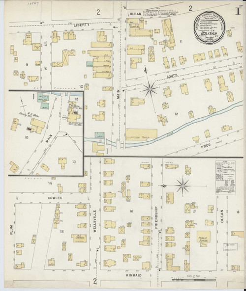 Bolivar New York 1897 - Fire Insurance Index - Old Map Reprint