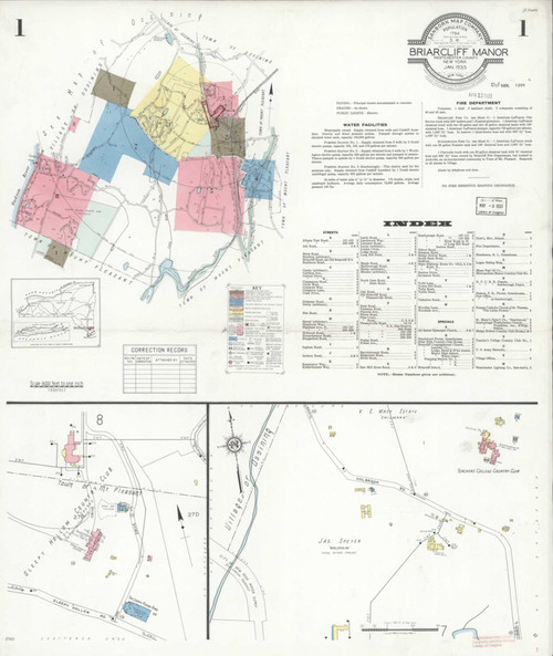 Briarcliff Manor New York 1933 - Fire Insurance Index - Old Map Reprint