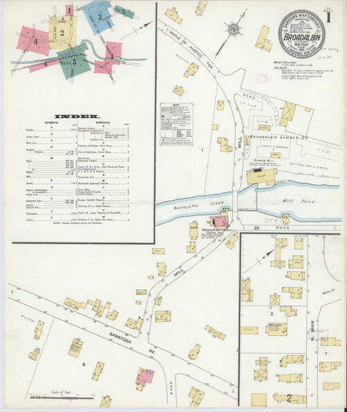 Broadalbin New York 1912 - Fire Insurance Index - Old Map Reprint