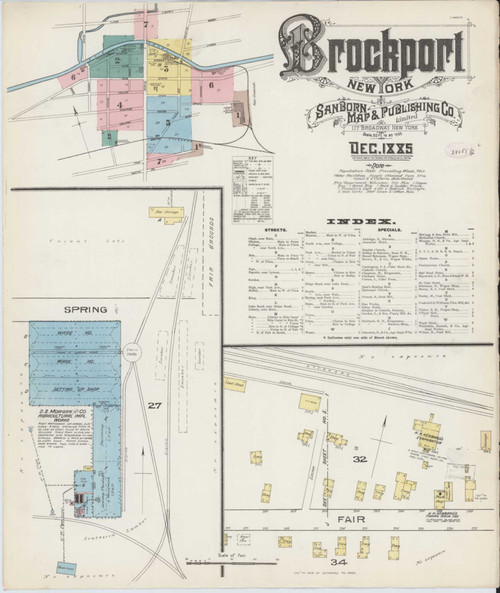 Brockport New York 1885 - Fire Insurance Index - Old Map Reprint