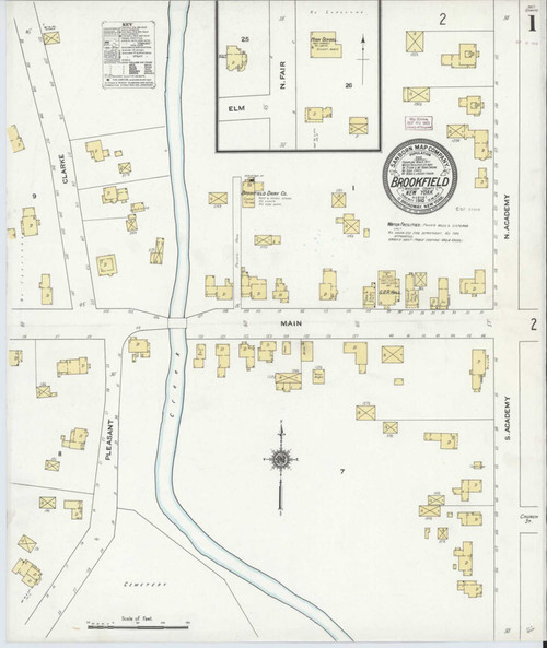 Brookfield New York 1910 - Fire Insurance Index - Old Map Reprint