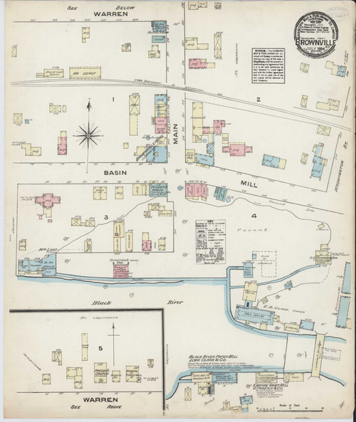 Brownville New York 1884 - Fire Insurance Index - Old Map Reprint
