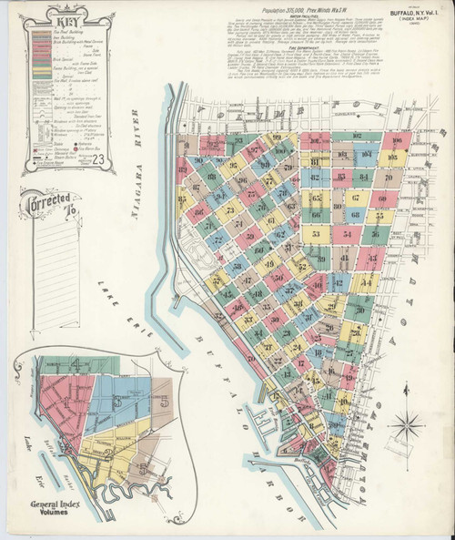 Buffalo New York 1899 V1 - Fire Insurance Index - Old Map Reprint