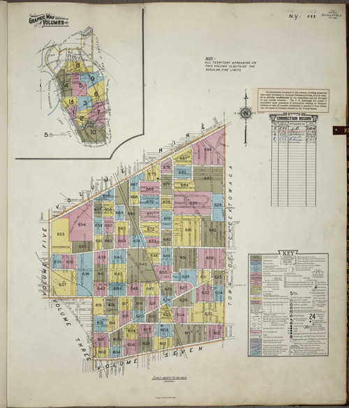 Buffalo New York 1950 V6 - Fire Insurance Index - Old Map Reprint