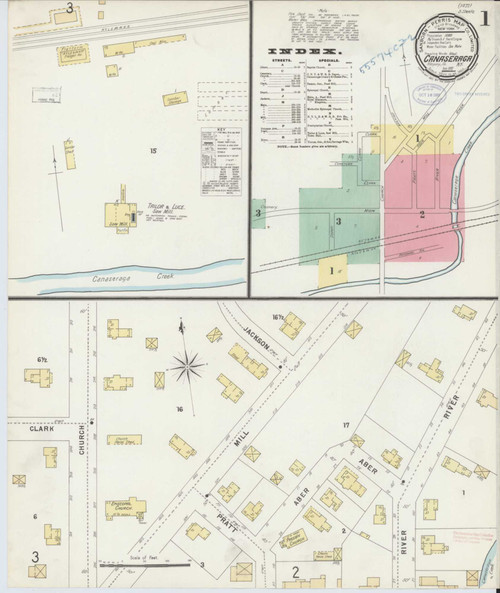 Canaseraga New York 1897 - Fire Insurance Index - Old Map Reprint