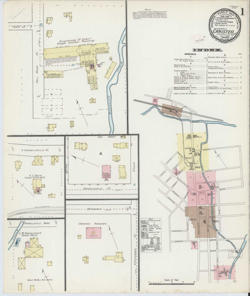 Canisteo New York 1891 - Fire Insurance Index - Old Map Reprint