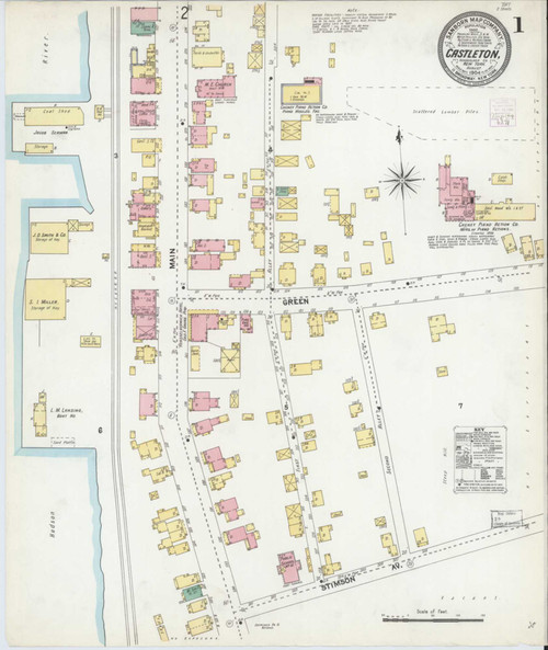 Castleton On Hudson New York 1904 - Fire Insurance Index - Old Map Reprint