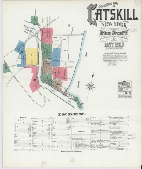 Catskill New York 1903 - Fire Insurance Index - Old Map Reprint