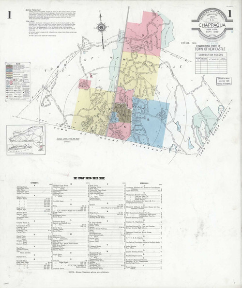Chappaqua New York 1939 - Fire Insurance Index - Old Map Reprint