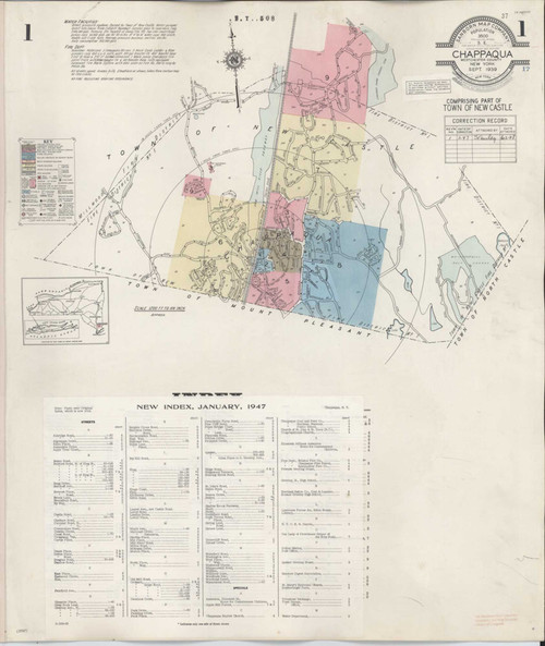Chappaqua New York 1947 - Fire Insurance Index - Old Map Reprint