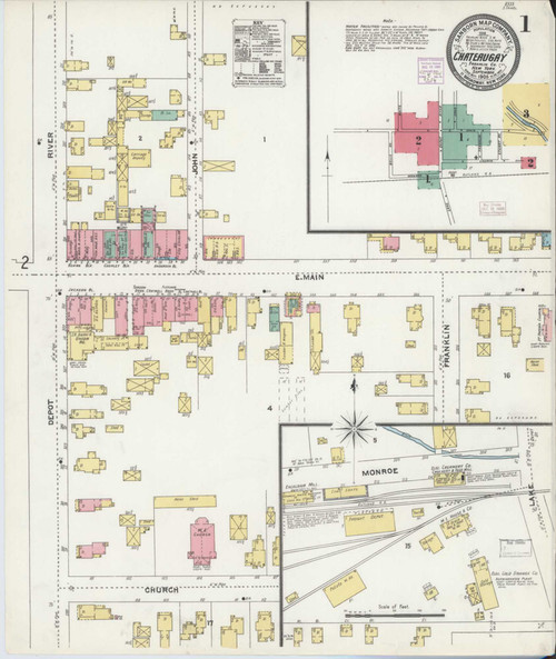 Chateaugay New York 1905 - Fire Insurance Index - Old Map Reprint