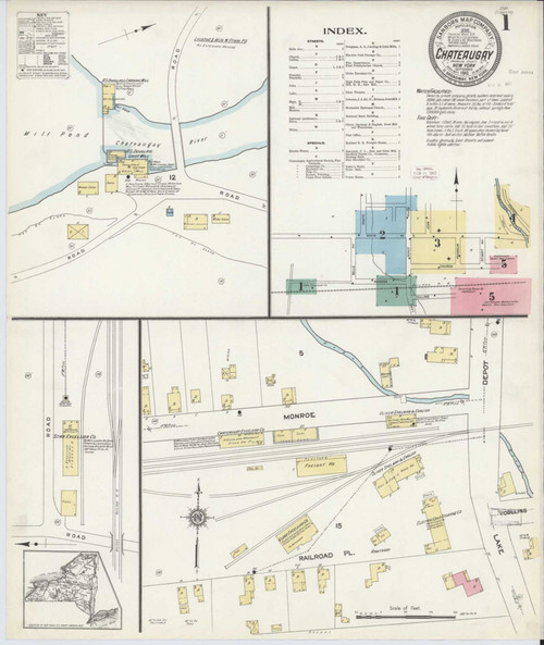 Chateaugay New York 1912 - Fire Insurance Index - Old Map Reprint